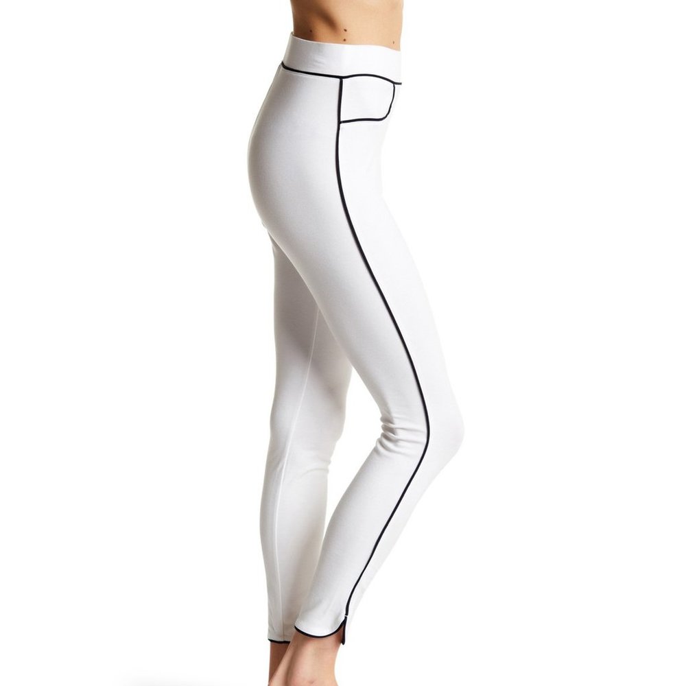 HUE Piped High Waisted Ponte Skimmer Leggings